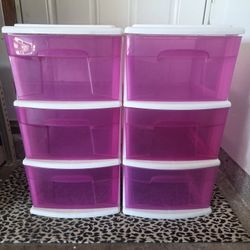2 Homz 3-Drawer Storage Carts