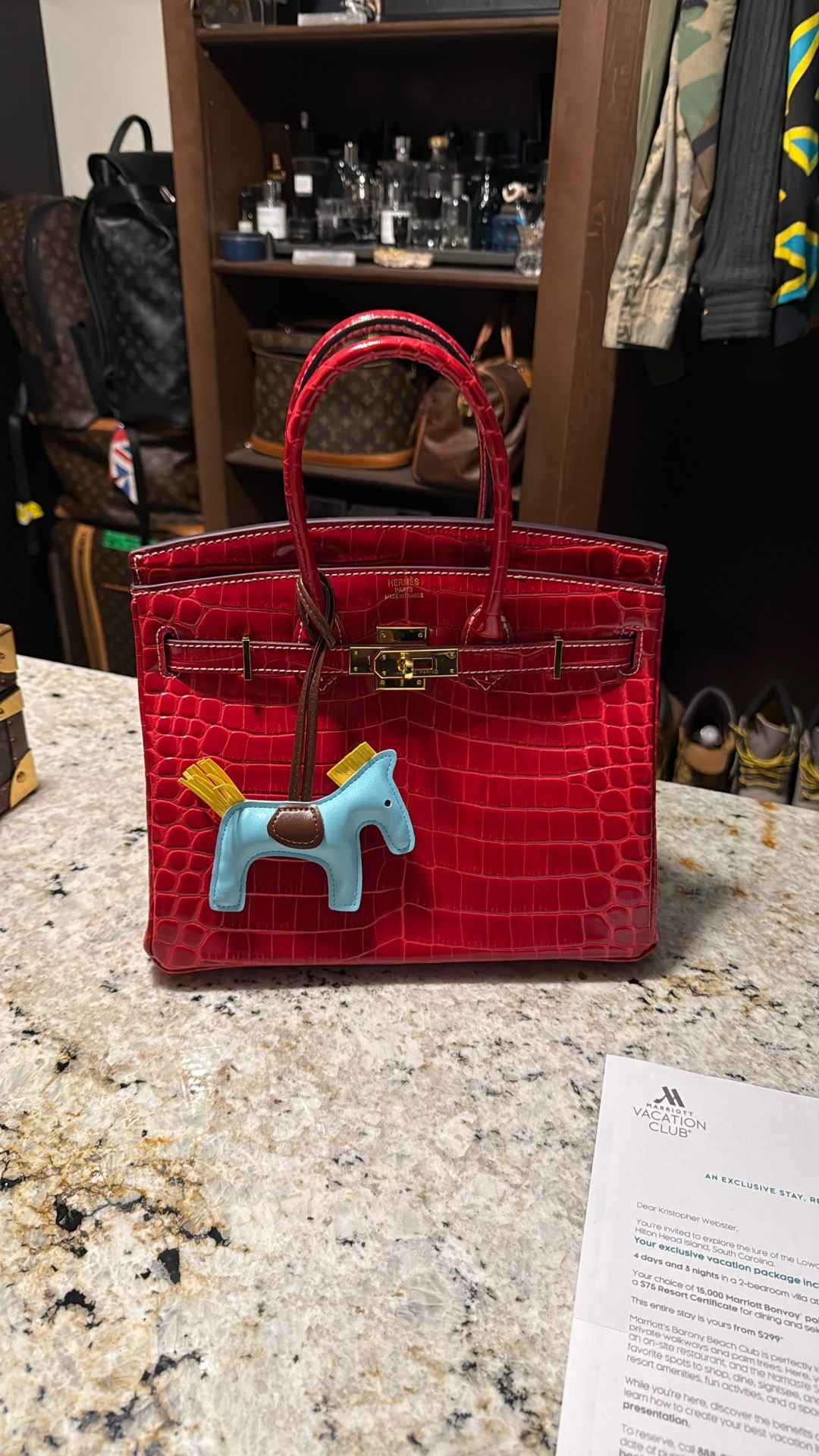 Hermes Birkin 25 Red Croc