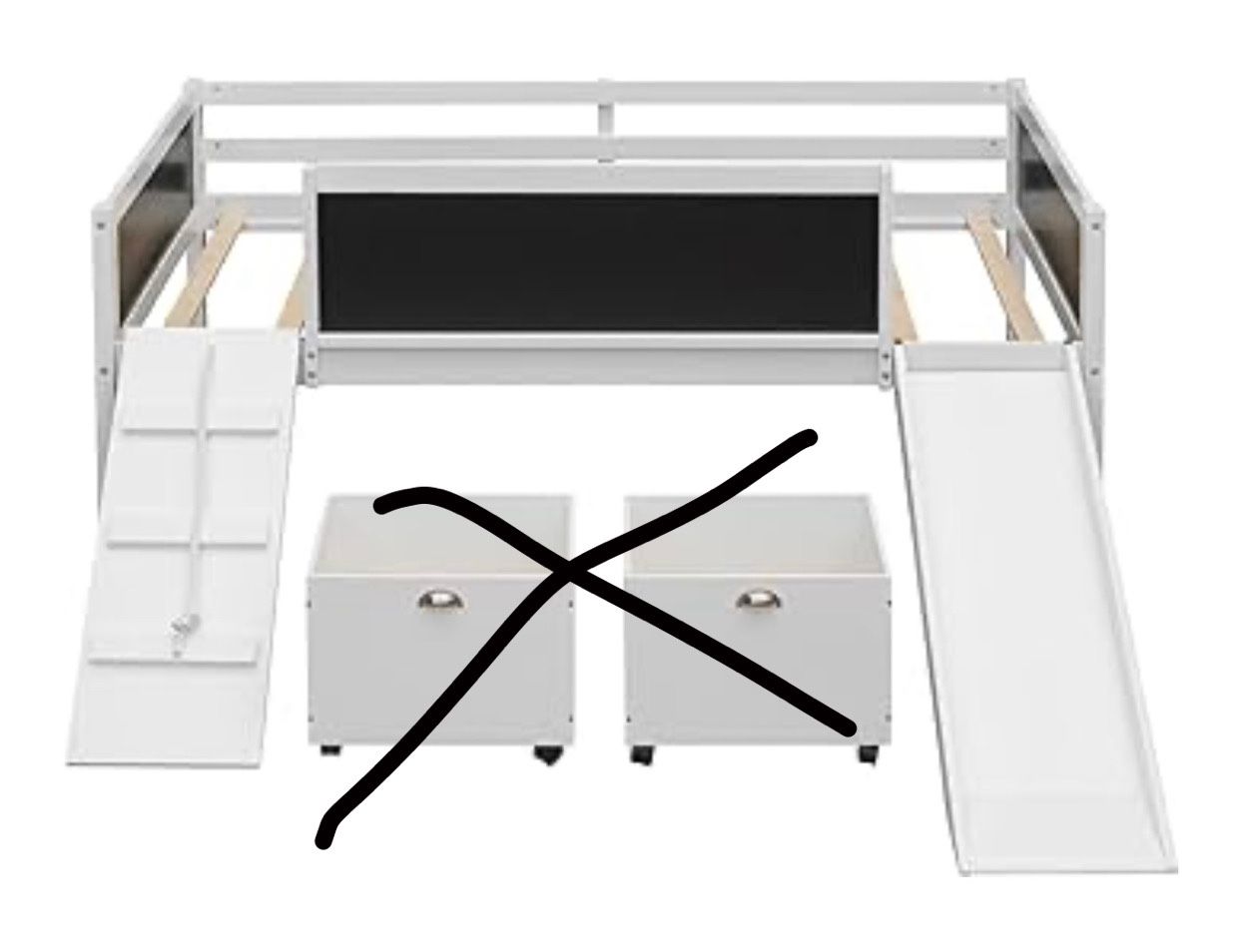 Twin Bed With Slide And Storage Space Underneath