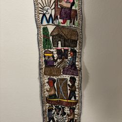 Vintage Peruvian Folk Art Tapestry