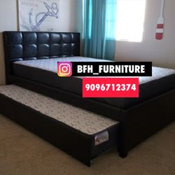 Full/Twin Expresso Trundle Beds w. Orthopedic Mattresses Included