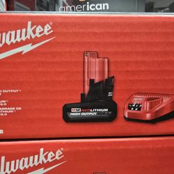M12 5.0Ah High Output Milwaukee Battery And Charger, New, Financing Available 