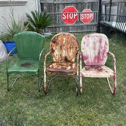 Antique pool chairs