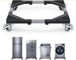 Nefish Upgraded Washing Machine Dolly With Wheels Heavy Duty 21-28 Inch Stainless Steel Appliance Roller 700 Lbs Furniture Cart With Wheel Flat Dollie