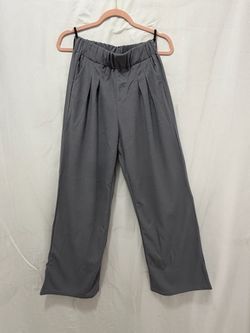 Women’s Gray Wide Leg High Waisted Pants XS | Pleated Stretch Waist