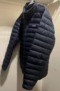 Patagonia Men's Large Down Sweater Jacket, Full Zip, Blue $100