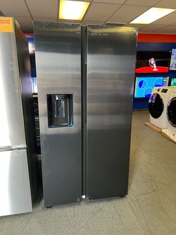 Samsung side by side black refrigerator