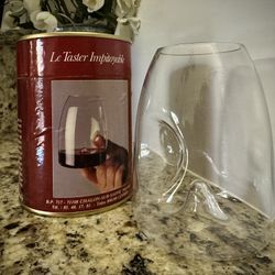 Vintage Le Taster French Wine Tasting Glass w/ Original Tin