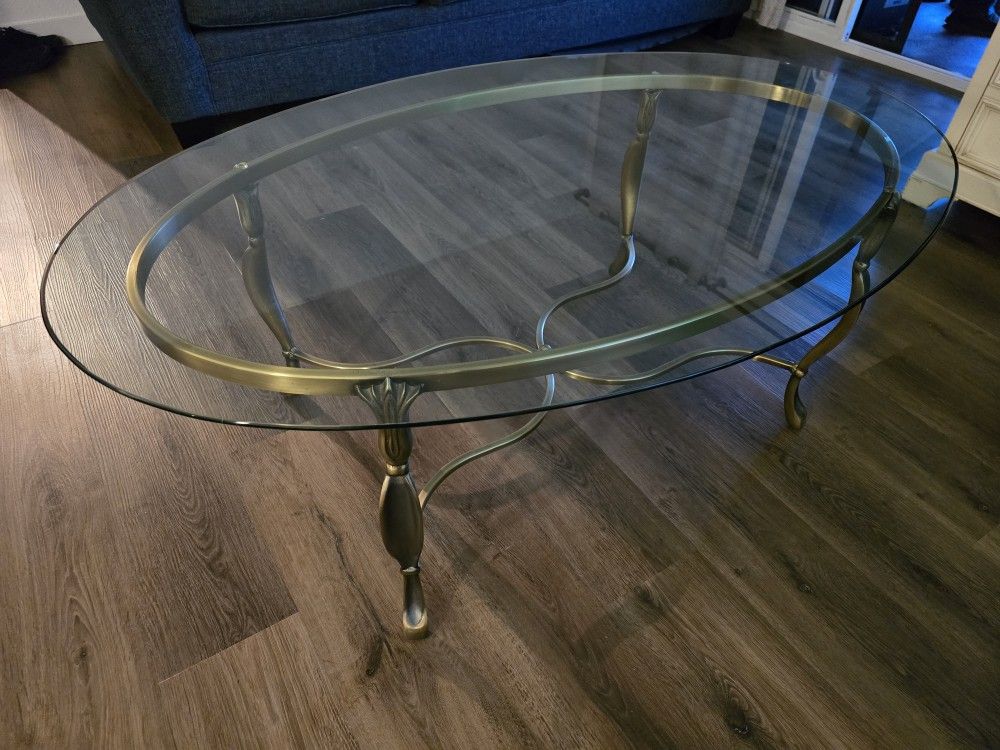 Glass Coffee Table And Side Table