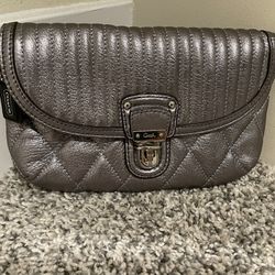 Gently Used Coach Quilted Silver Crossbody Bag
