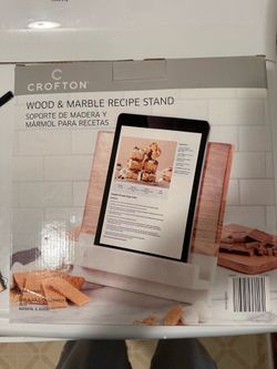 Crofton Wood and marble recipe stand