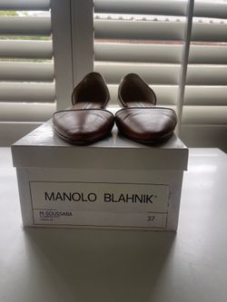 Manolo Blahnik Brown Flat Bottoms (Size 37)