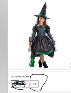 Teetot Green Witch Child Costume size 7/8