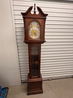Vintage Emperor Grandfather Clock with Weights & Pendulum