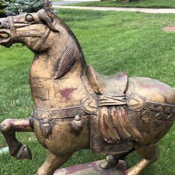 Vintage antique carved painted horse