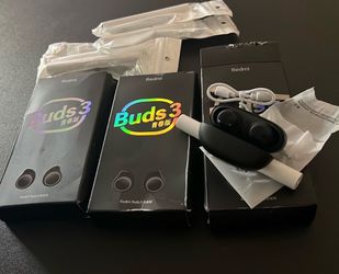 3 New Redmi Ear Buds Black w accesories