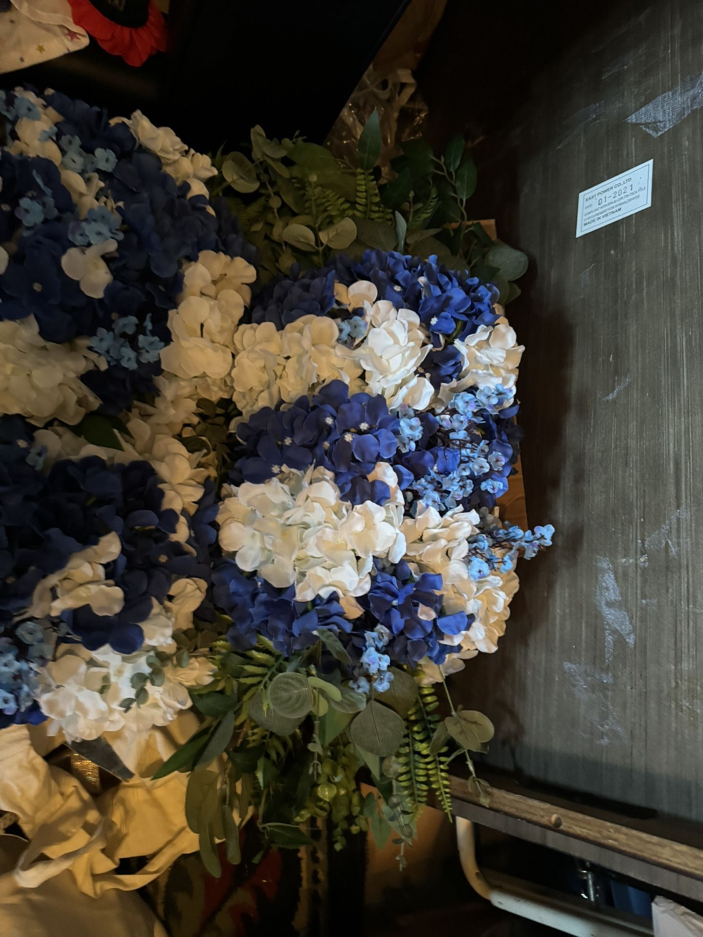 Navy blue and white flower arrangements/ Please read the description/