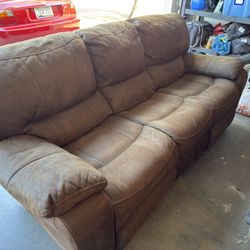 Dark Brown Couch And Love Seat Recliners 