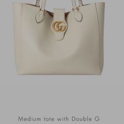 White leather gucci tote