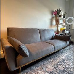 Velvet sleeper sofa 83”