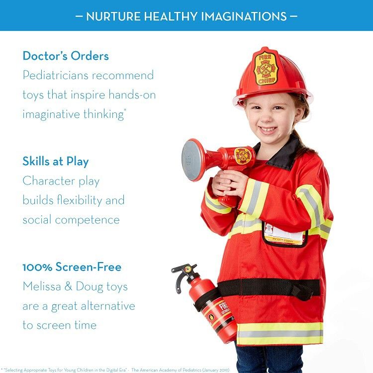 Fire Chief Role Play Costume Set By Melissa & Doug For Ages 4-6 Yrs