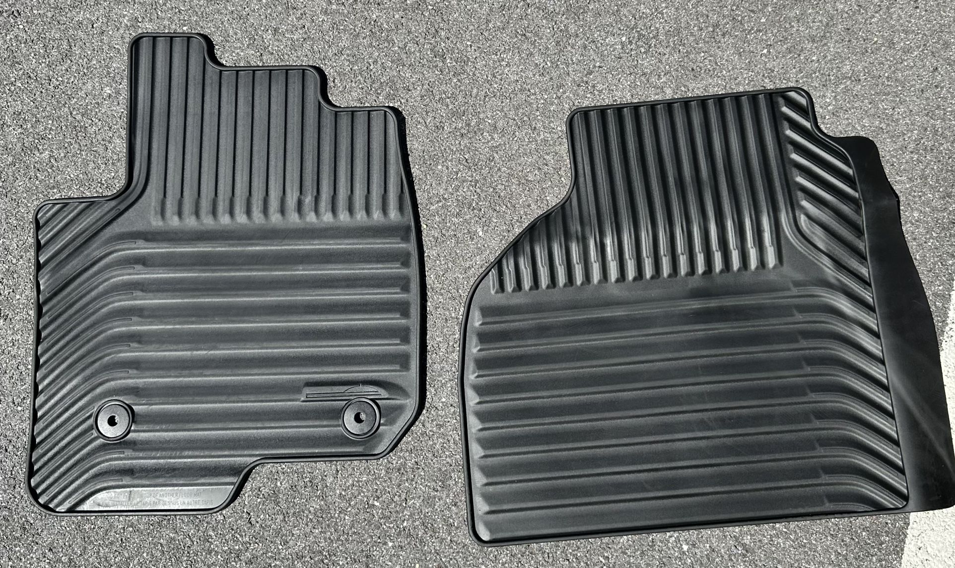 2024 Black Two-Piece Rubber Floor Mats - Front Driver & Passenger Side