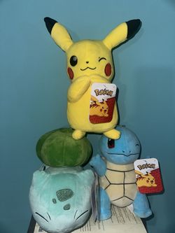 Pokémon Winking Starters 8”Plush Toy With Tags BRAND NEW