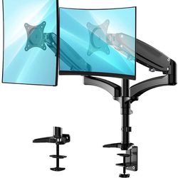 HUANUO Dual Monitor Stand - Height Adjustable Gas Spring Monitor Desk Mount