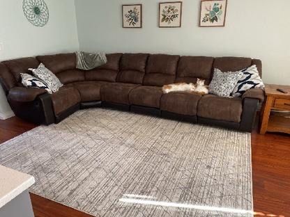 Black And Brown Microfiber Couch