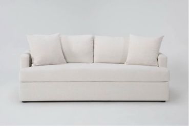 White Fabric Sofa queen mattress - Living Spaces brand