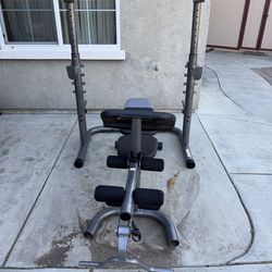 Weight lifting rack with bench heavy duty