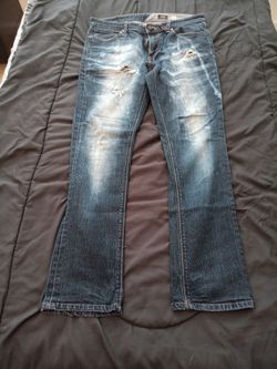 Custom Distressed Men's Straight Leg Jeans