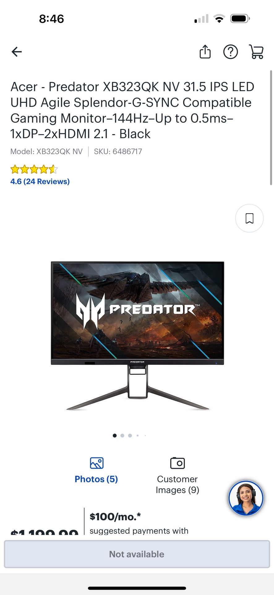 Acer - Predator XB323QK NV 31.5