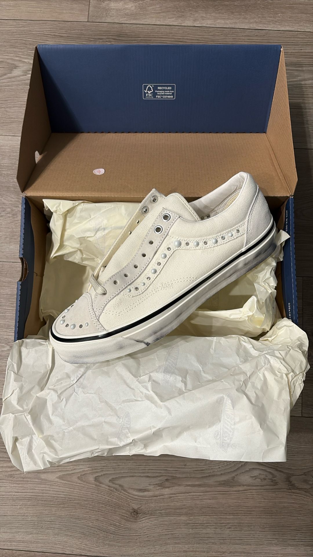 DS Vans Pearlized Pack Marshmallow Size 10