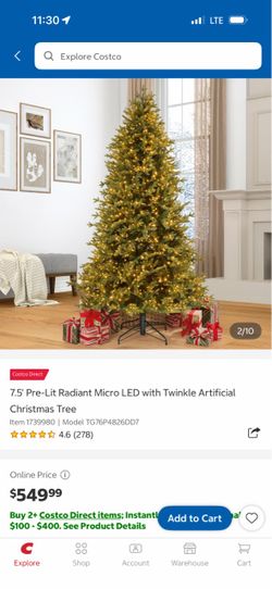 7.5 ft Artificial Christmas Tree with Multi-Color LED