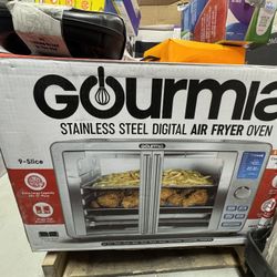 Gourmia 9-Slice Digital Air Fryer Oven with 14 One-Touch Cooking Functions and Auto French Doors Open Box QL