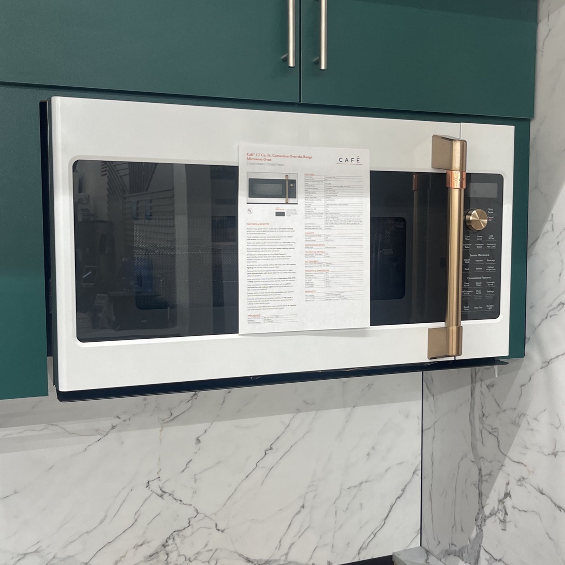 White Matte And Rose Gold Microwave , Café