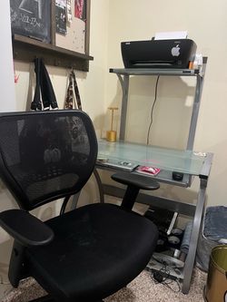 modern desk and computer chair