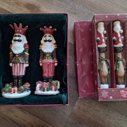 Christmas Candle & Matching Candle Holder 