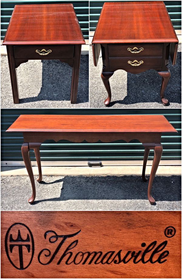 Thomasville Living Room Cherry Table Set Two End Tables Sofa Thomasville Living Room Cherry Table Set Two End Tables Sofa For In Baltimore Md Offerup