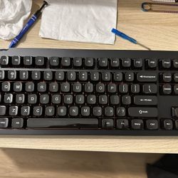 Black Transparent Shine Through Keycaps For TKL Keyboard