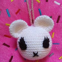 LLAVERO MEDIANO, CON CARITA DE OSO  🐻‍❄️ TEJIDO A CROCHET 
