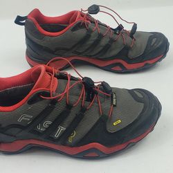 ADIDAS Mens Outdoor Trail Running Hiking Drawstring Shoes Black Red Size 9.5 M