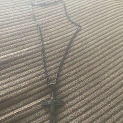 Black Stainless Steel Cross Chain 