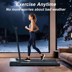 Folding Treadmill with Handrail, Walking Mat Treadmill Portable Treadmill for Easy Moving, Quiet design for home and office Walking pad Treadmill with