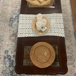 Brown and glass coffee table
