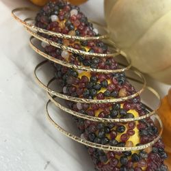 Gold Bangle Bracelet Set 18kt 