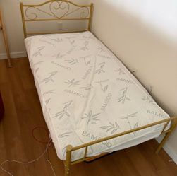Entire twin bed set with mattresses, covers, frames