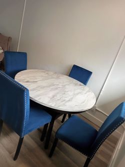 Table and four chairs