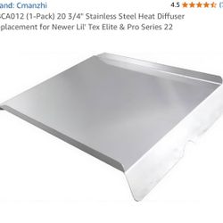  SBCA012 (1-Pack) 20 3/4" Stainless Steel Heat Diffuser Replacement for Newer Lil' Tex Elite & Pro Series 22